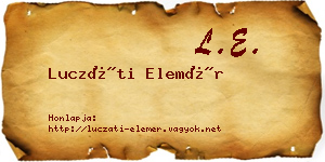 Luczáti Elemér névjegykártya